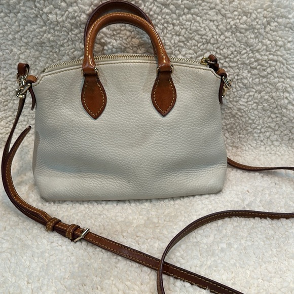 Dooney and Bourke cream crossbody with tan leather - Picture 2 of 6
